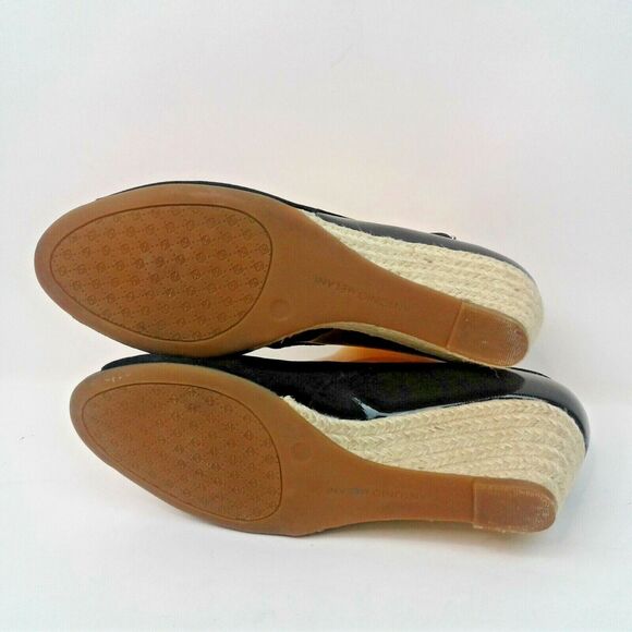Antonio Melani Womens Black Suede and Patent Leather 2.5" Espadrille Wedge 9.5M - Picture 5 of 9
